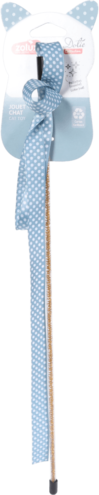 ZOLUX DOTIE Katzenspielangel mit Bändern, blau, 80 cm – Bild 1