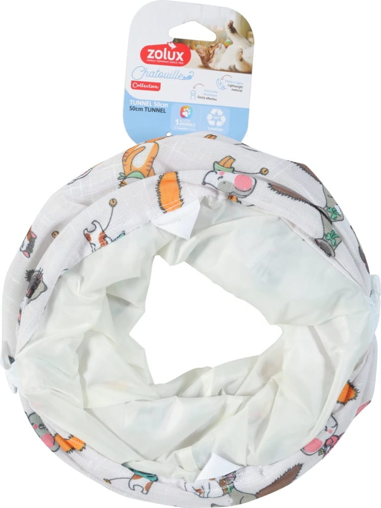 ZOLUX CHATOUILLE Katzentunnel mit Katzen- und Mäusemotiv, 50 cm – Bild 1