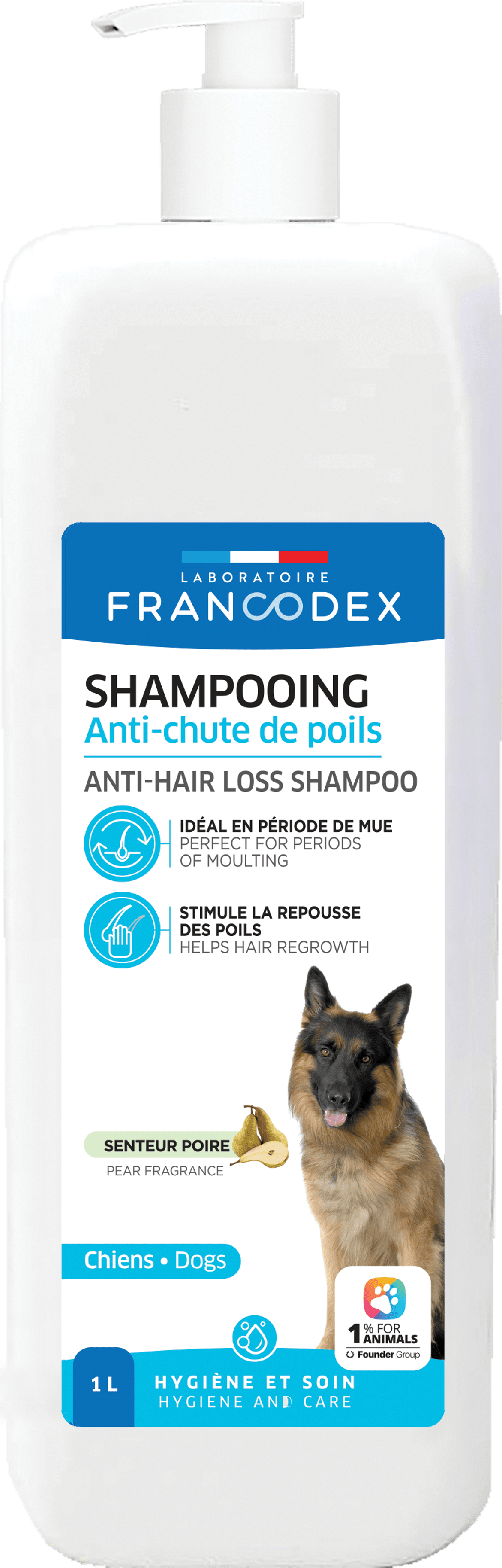 FRANCODEX Shampoo gegen Haarausfall für Hunde 1 L. – Bild 2