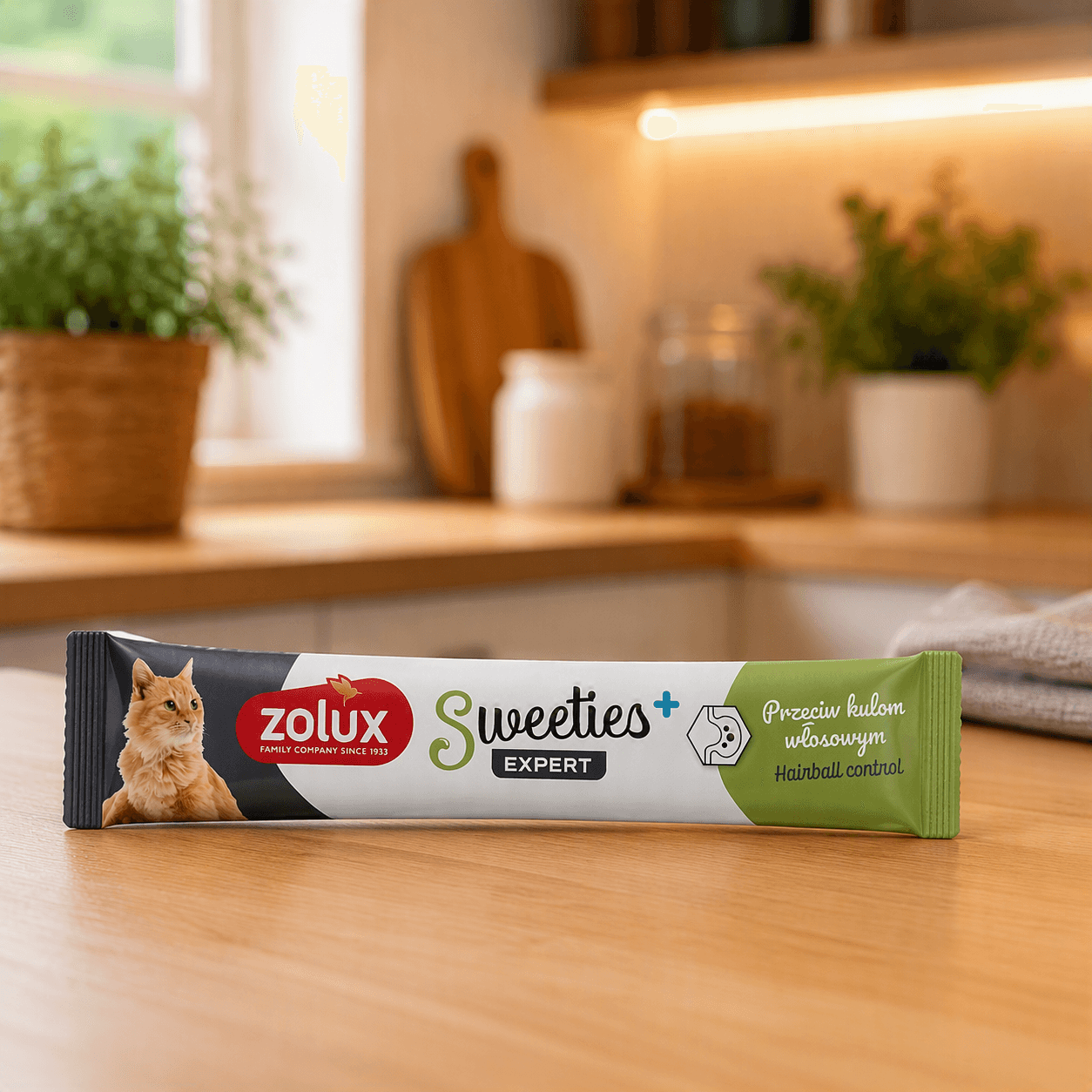 ZOLUX SWEETIES Cremesnack gegen Haarballen mit Hähnchen und Seehecht, 14 g – Bild 3