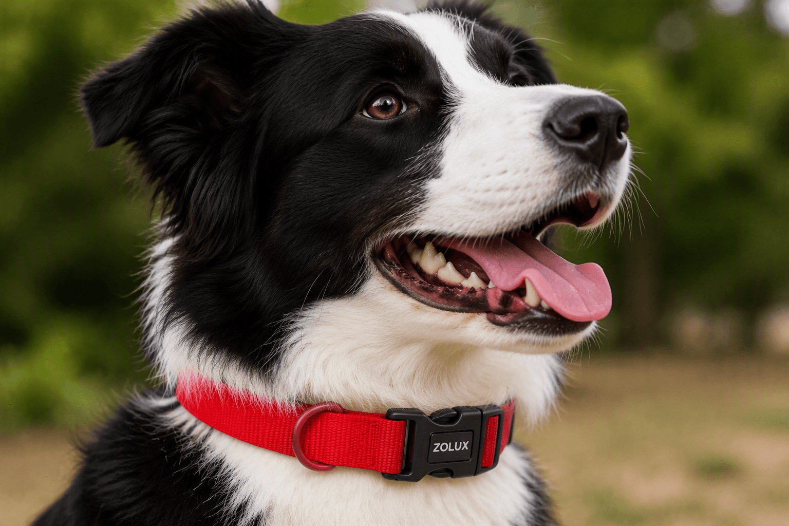 ZOLUX Klassisches Nylon-Hundehalsband, 31–48 cm, 20 mm, rot – Bild 7