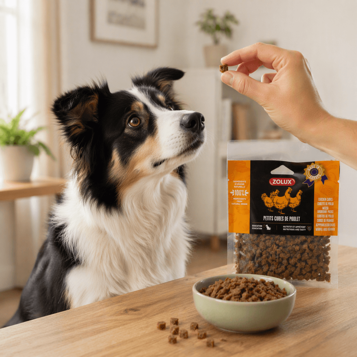 ZOLUX Natürliches Leckerli für Hunde Hühnerknochen klein, 100g – Bild 3