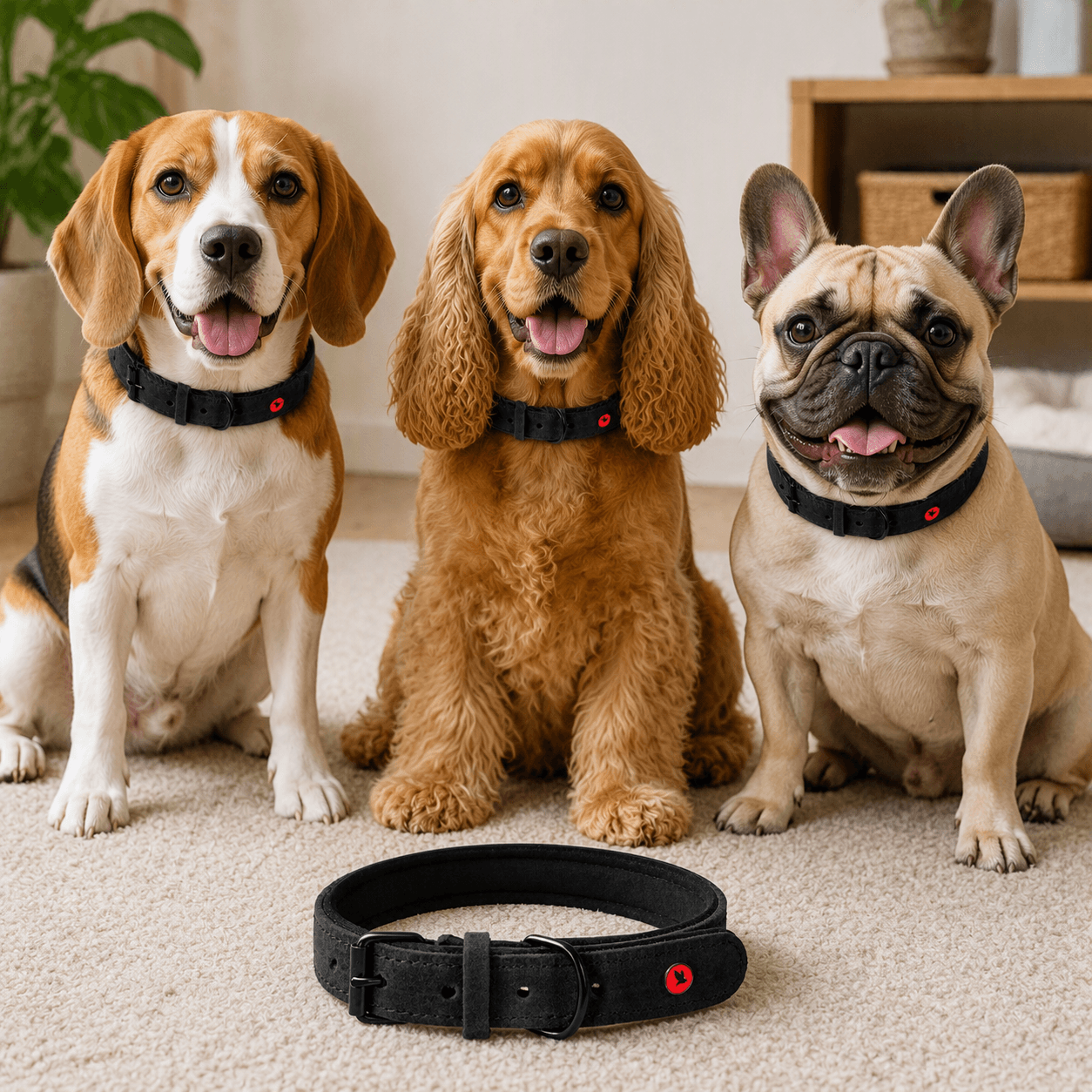 ZOLUX Komfort-Lederhalsband für Hunde, 33–39 cm, 18 mm, schwarz – Bild 7