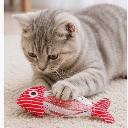 ZOLUX Katzenspielzeug MALO Fisch mit Federeffekt, 13 cm, rot – Bild 4