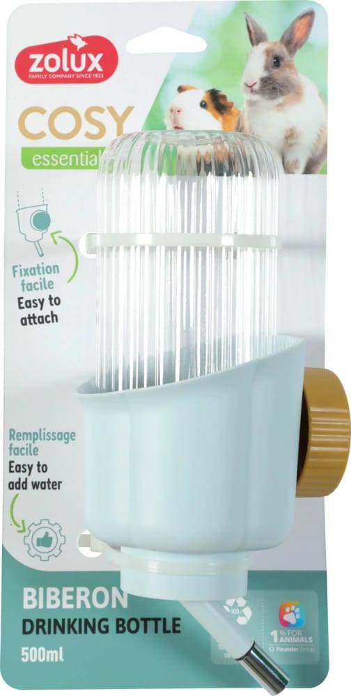 ZOLUX COSY Trinkflasche für Nagetiere 500 ml, blau – Bild 4