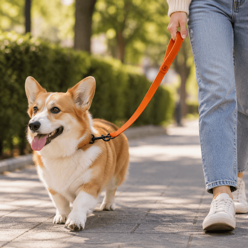 ZOLUX Klassische Lederleine für Hunde, 1 m, 15 mm, orange – Bild 7