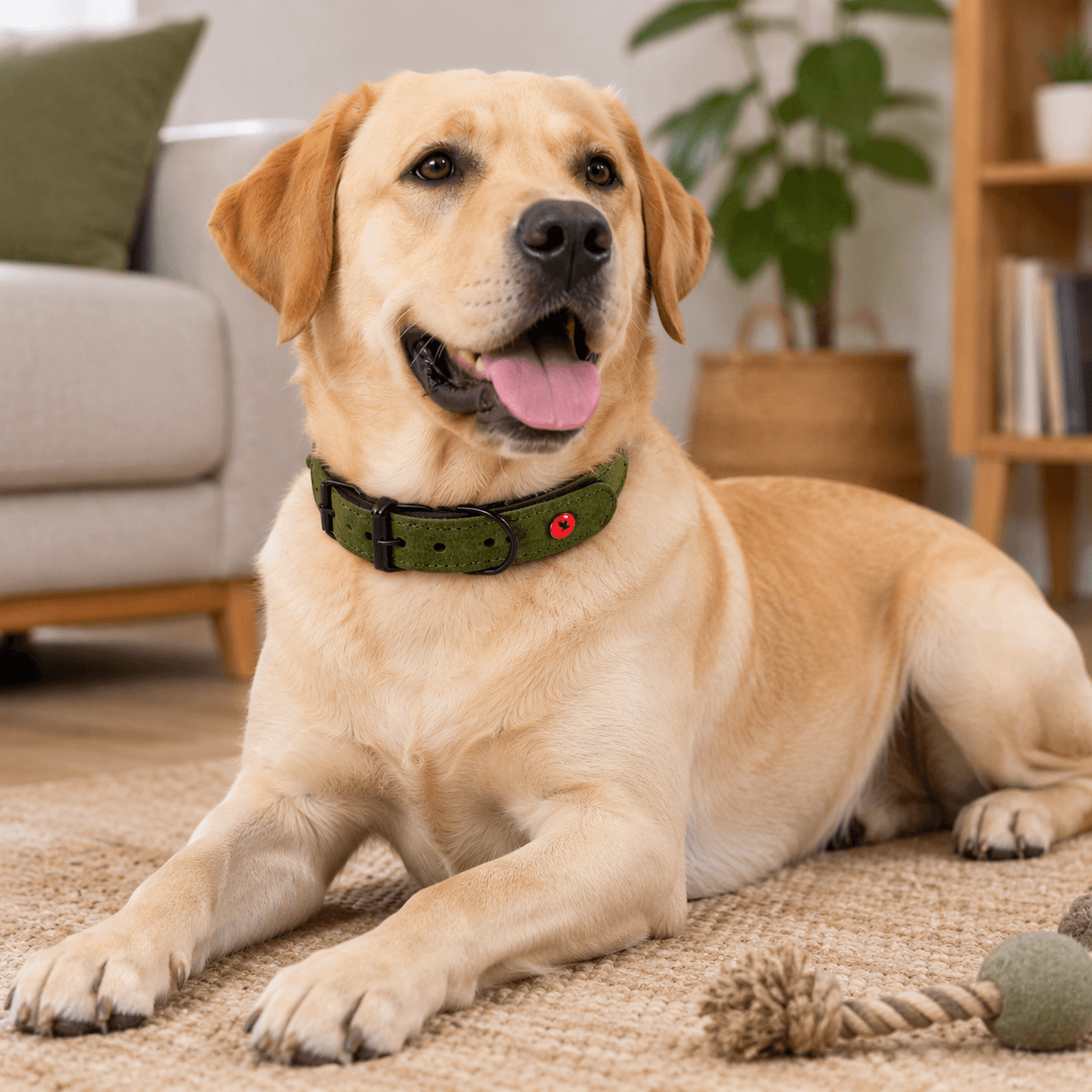 ZOLUX Komfort-Lederhalsband für Hunde, 34–44 cm, 20 mm, grün – Bild 6