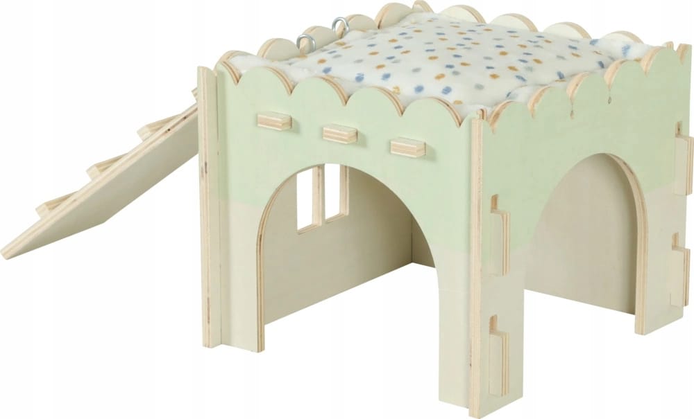 ZOLUX COSY Holzhaus für Kaninchen, Meerschweinchen und Rennmäuse, 25 × 25 × 20 cm – Bild 2