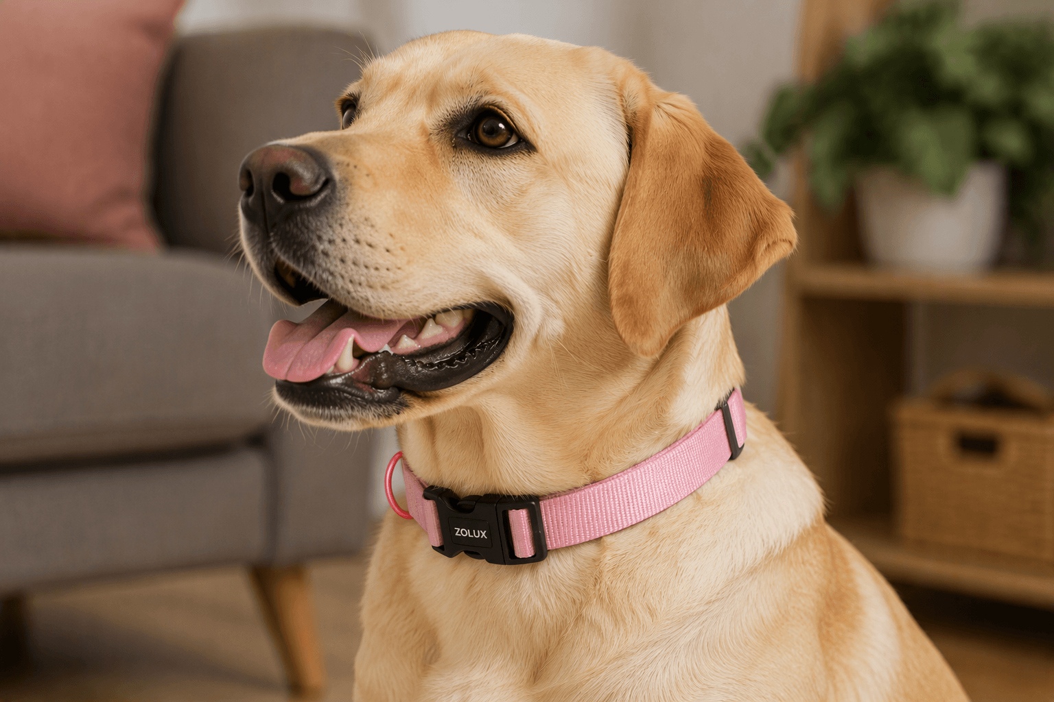 ZOLUX Klassisches Nylon-Hundehalsband, 37–58 cm, 25 mm, rosa – Bild 8