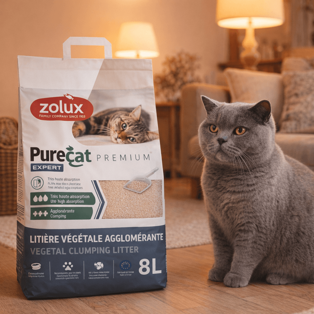 ZOLUX PURECAT Premium natürliche pflanzliche Klumpstreu, 8 l – Bild 6