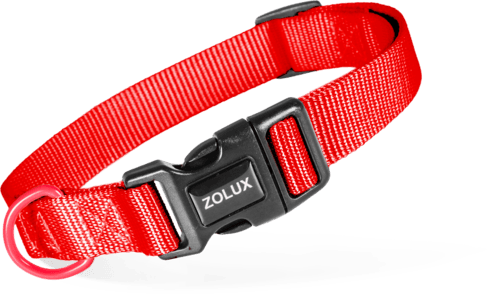 ZOLUX Klassisches Nylon-Hundehalsband, 21–36 cm, 10 mm, rot – Bild 1