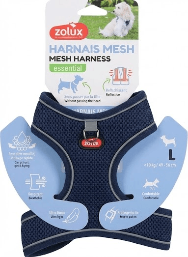 ZOLUX Atmungsaktives Mesh-Hundegeschirr, Größe L, marineblau – Bild 2