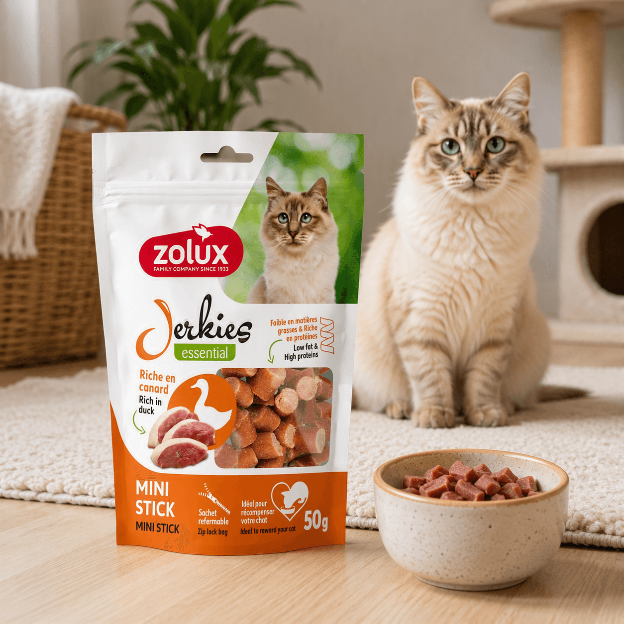 ZOLUX JERKIES Katzensnack mit Ente, 50 g – Bild 7