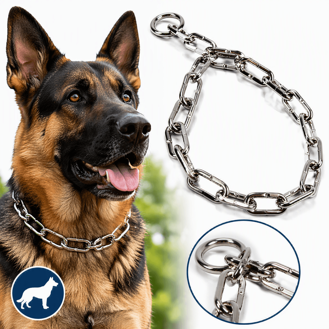 ZOLUX Metall-Würgehalsband für Hunde, 70cm – Bild 6