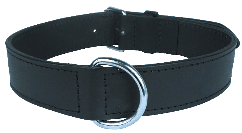 ZOLUX Verstärktes Hundehalsband aus Doppel-Leder, 45 cm, schwarz – Bild 3
