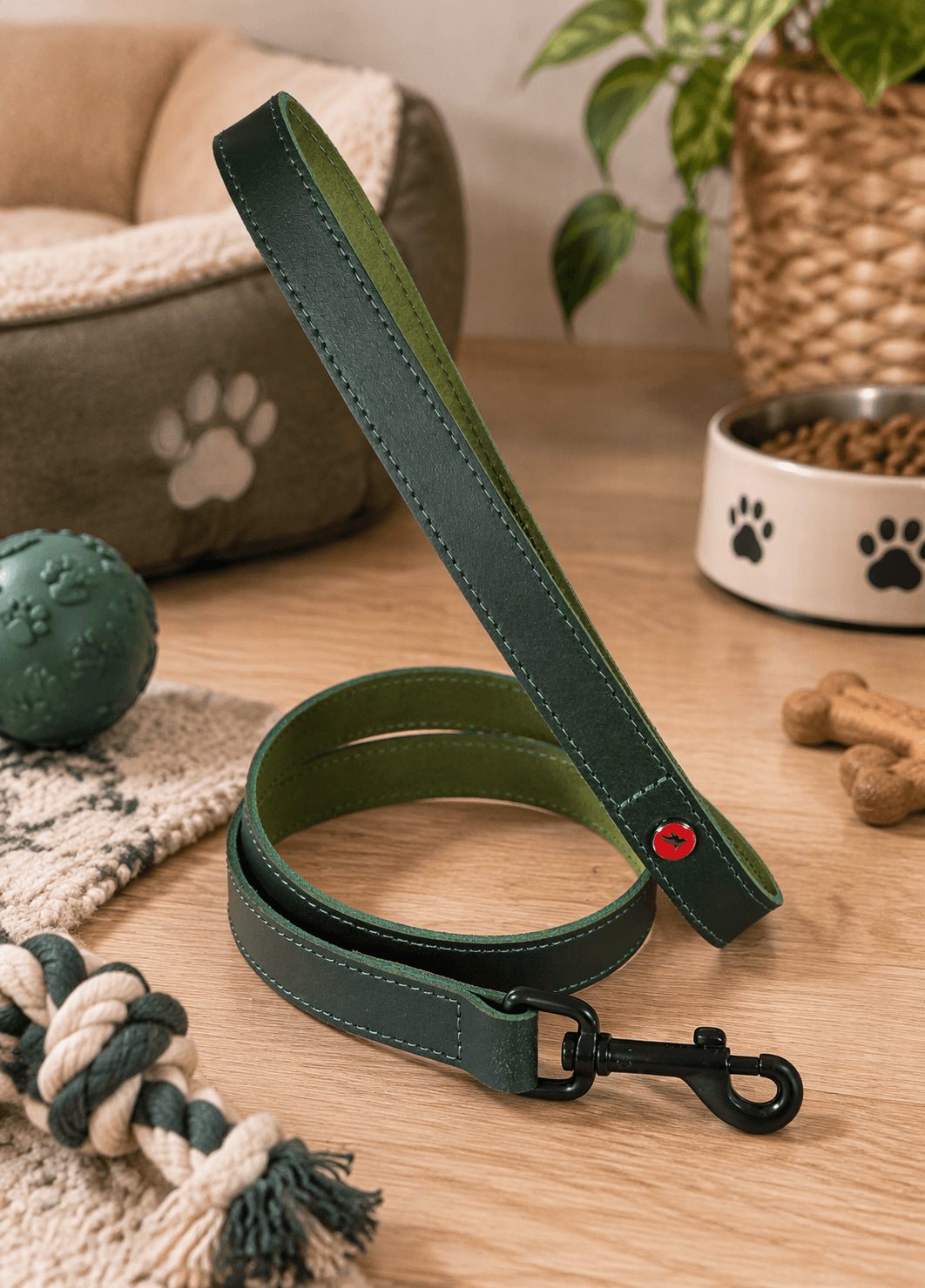 ZOLUX Klassische Lederleine für Hunde, 1 m, 15 mm, grün – Bild 7