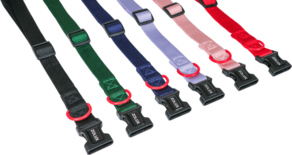 ZOLUX Klassisches Nylon-Hundehalsband, 37–58 cm, 25 mm, schwarz – Bild 3