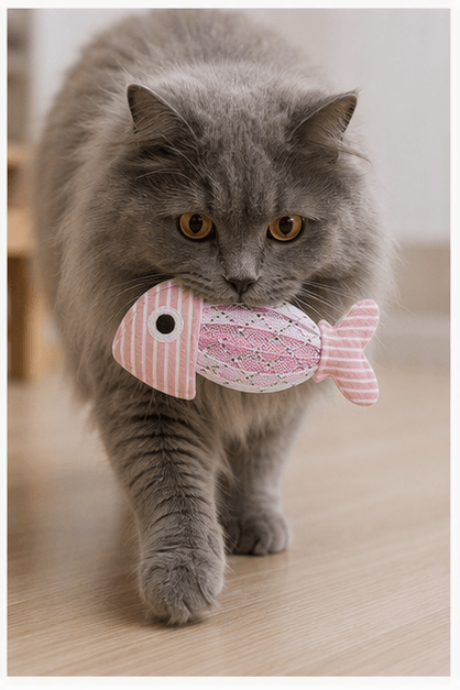 ZOLUX Katzenspielzeug MALO Fisch mit Federeffekt, 13 cm, rosa – Bild 8