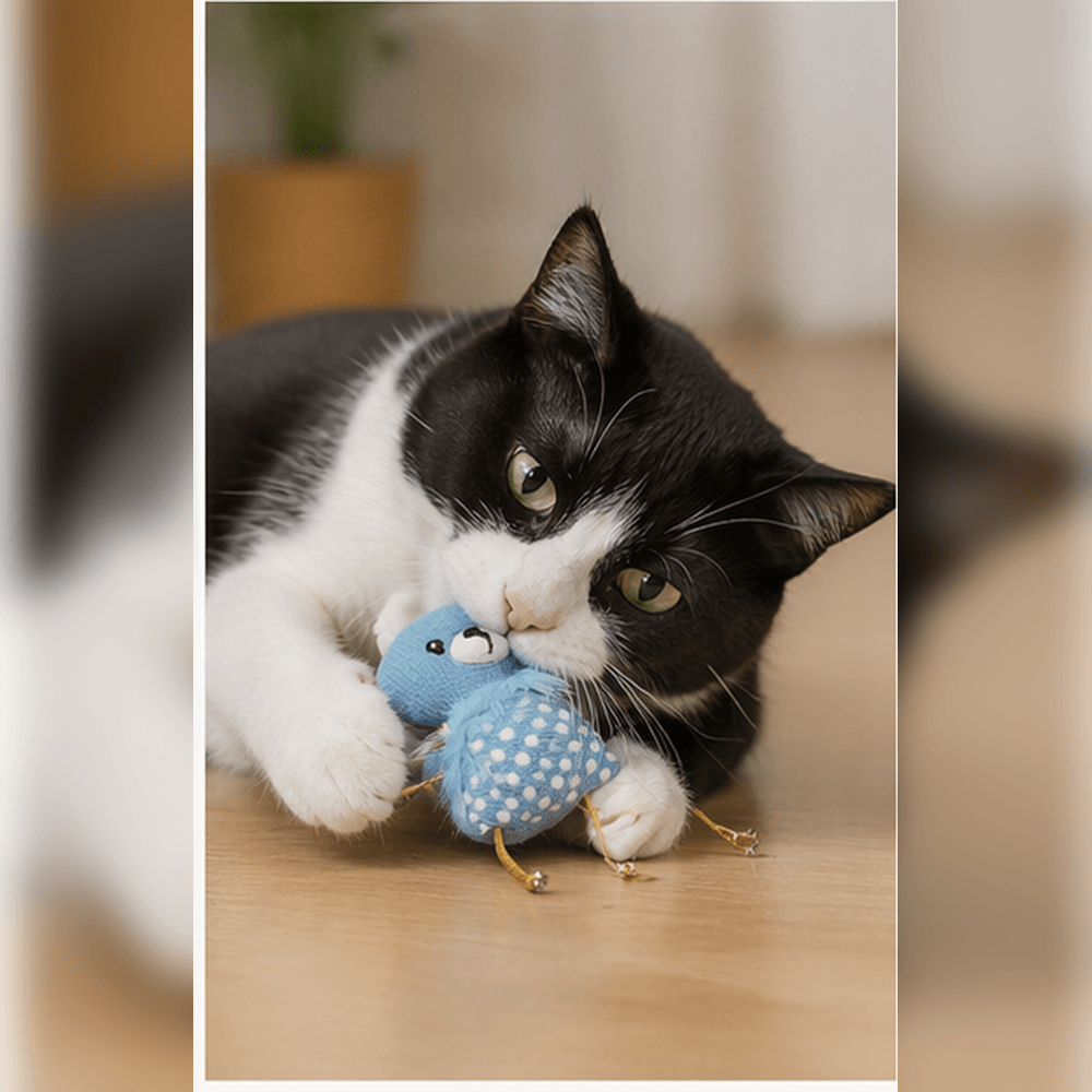 ZOLUX DOTIE Katzenspielzeug-Maus, blau, 10 cm – Bild 5