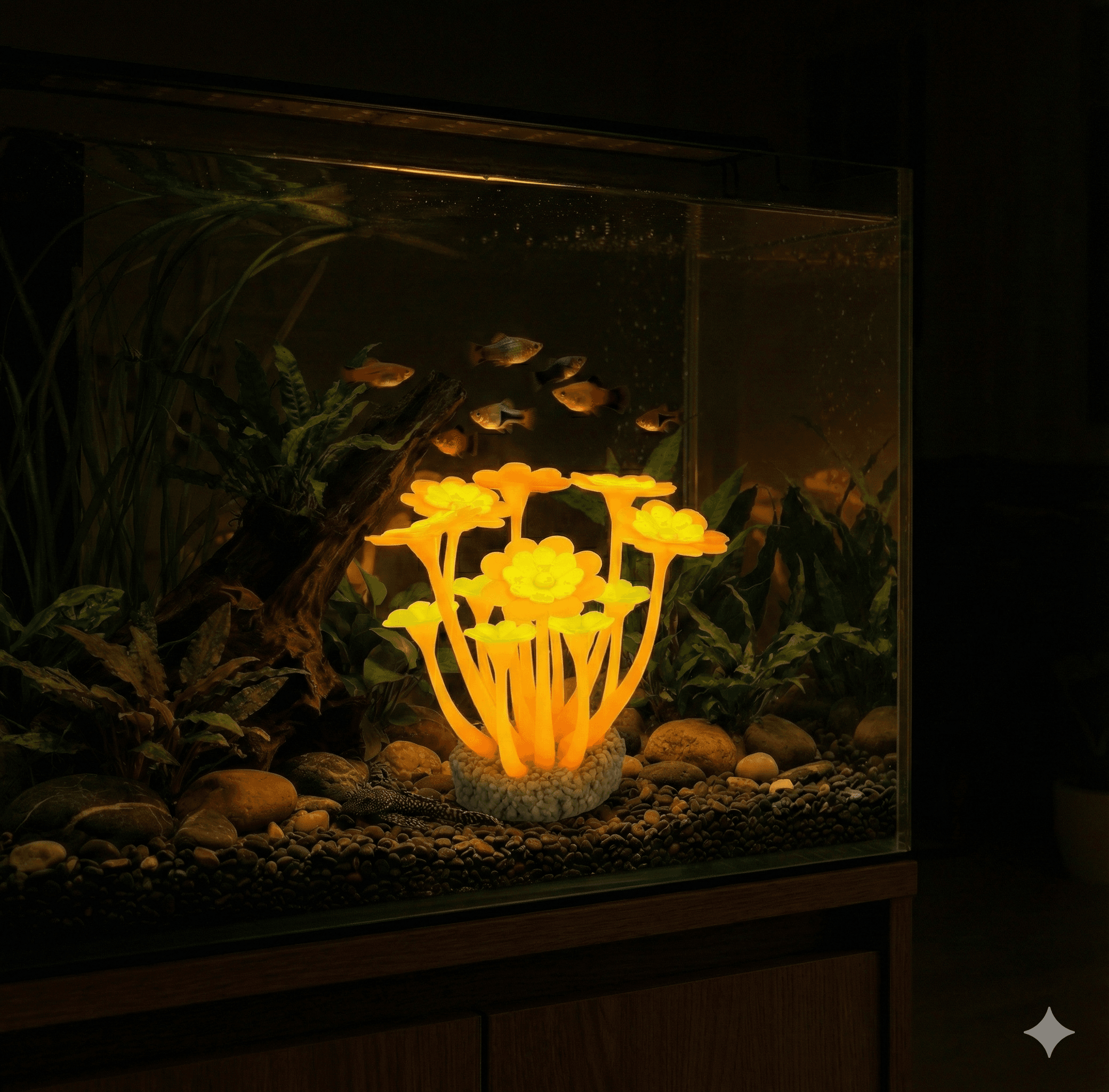 ZOLUX Aquariendekoration FLOWERS 2 orange-gelb fluoreszierend – Bild 14