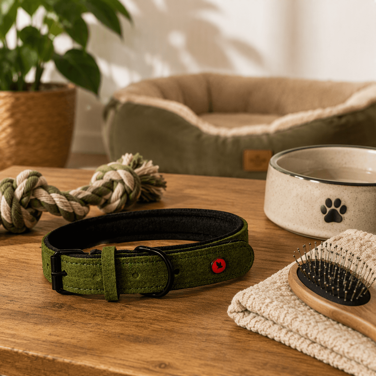 ZOLUX Komfort-Lederhalsband für Hunde, 29–36 cm, 16 mm, grün – Bild 6