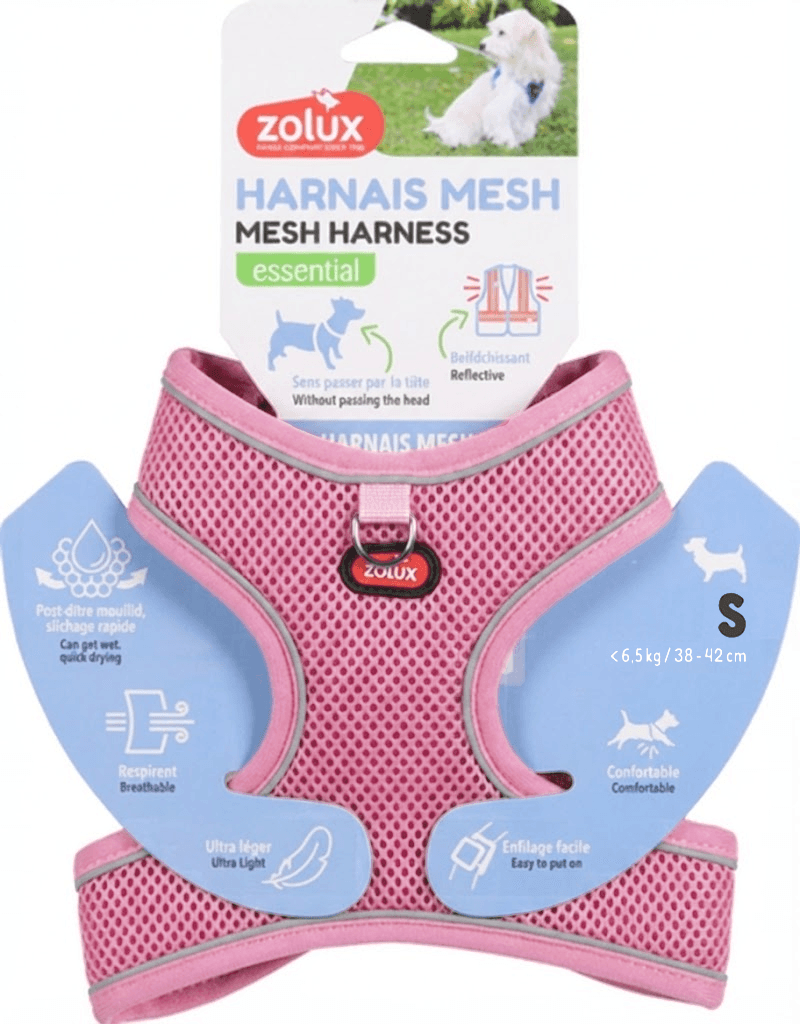 ZOLUX Atmungsaktives Mesh-Hundegeschirr, Größe S, rosa – Bild 4