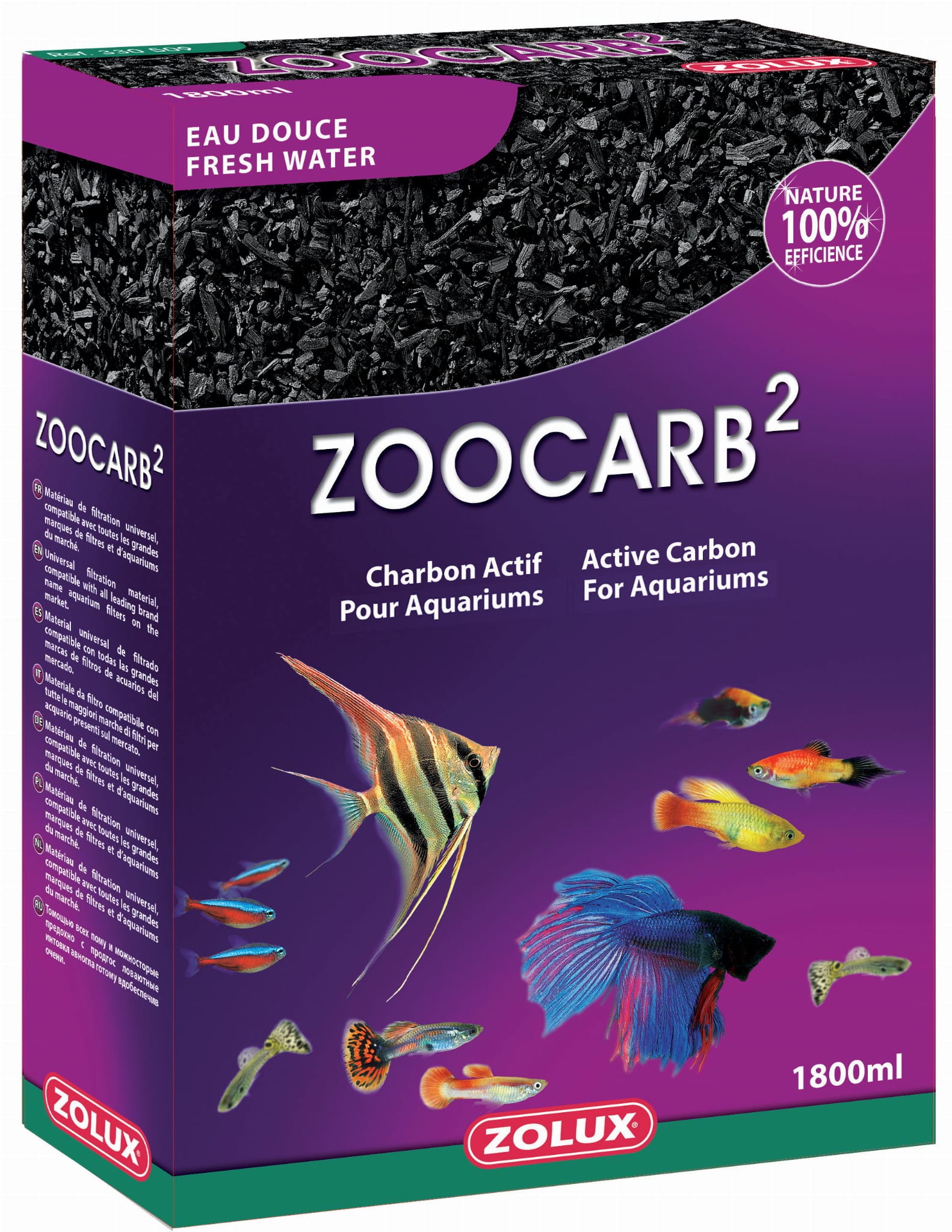ZOLUX Filtereinsatz für Aquarien – Aktivkohle Zoocarb 2 – 1,8 l – Bild 1