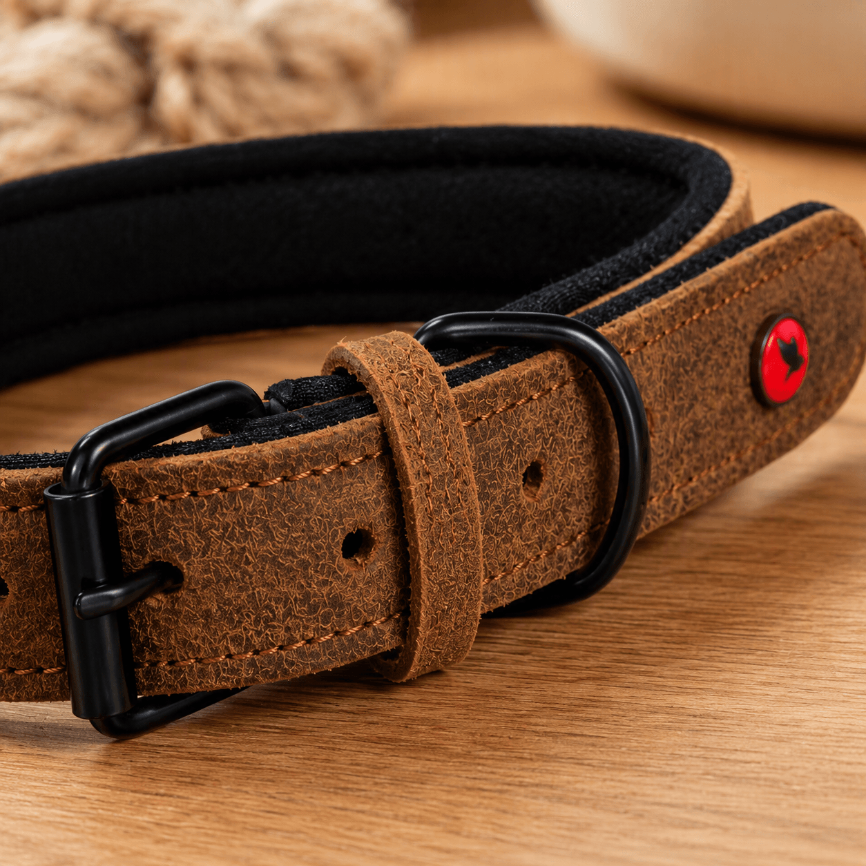 ZOLUX Komfort-Lederhalsband für Hunde, 17–24 cm, 14 mm, braun – Bild 15