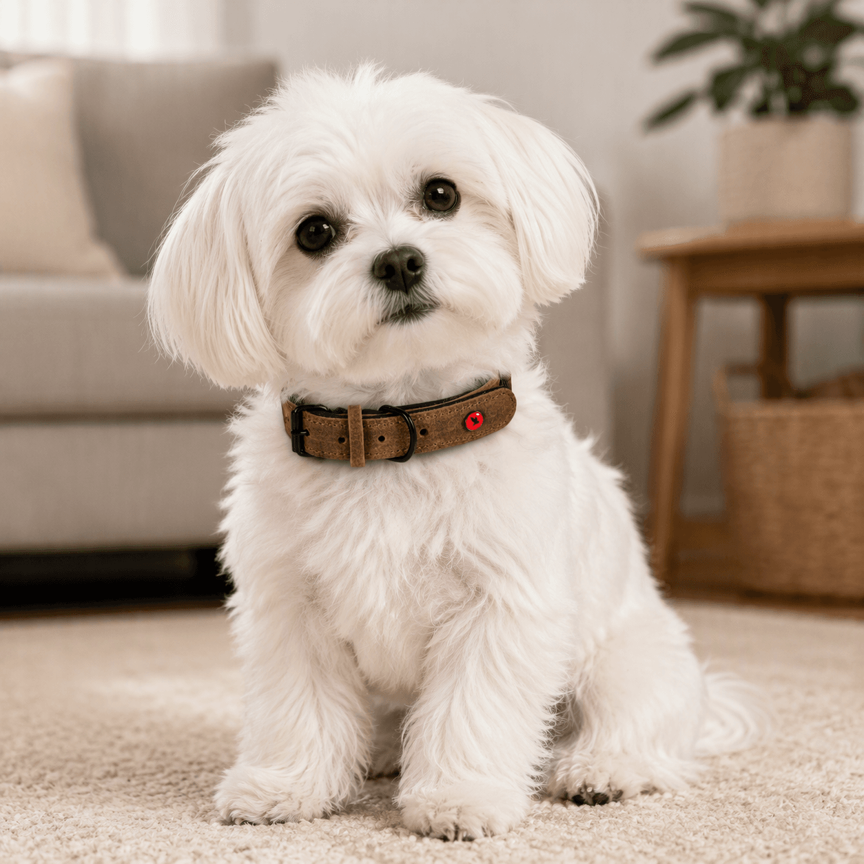 ZOLUX Komfort-Lederhalsband für Hunde, 29–36 cm, 16 mm, braun – Bild 12