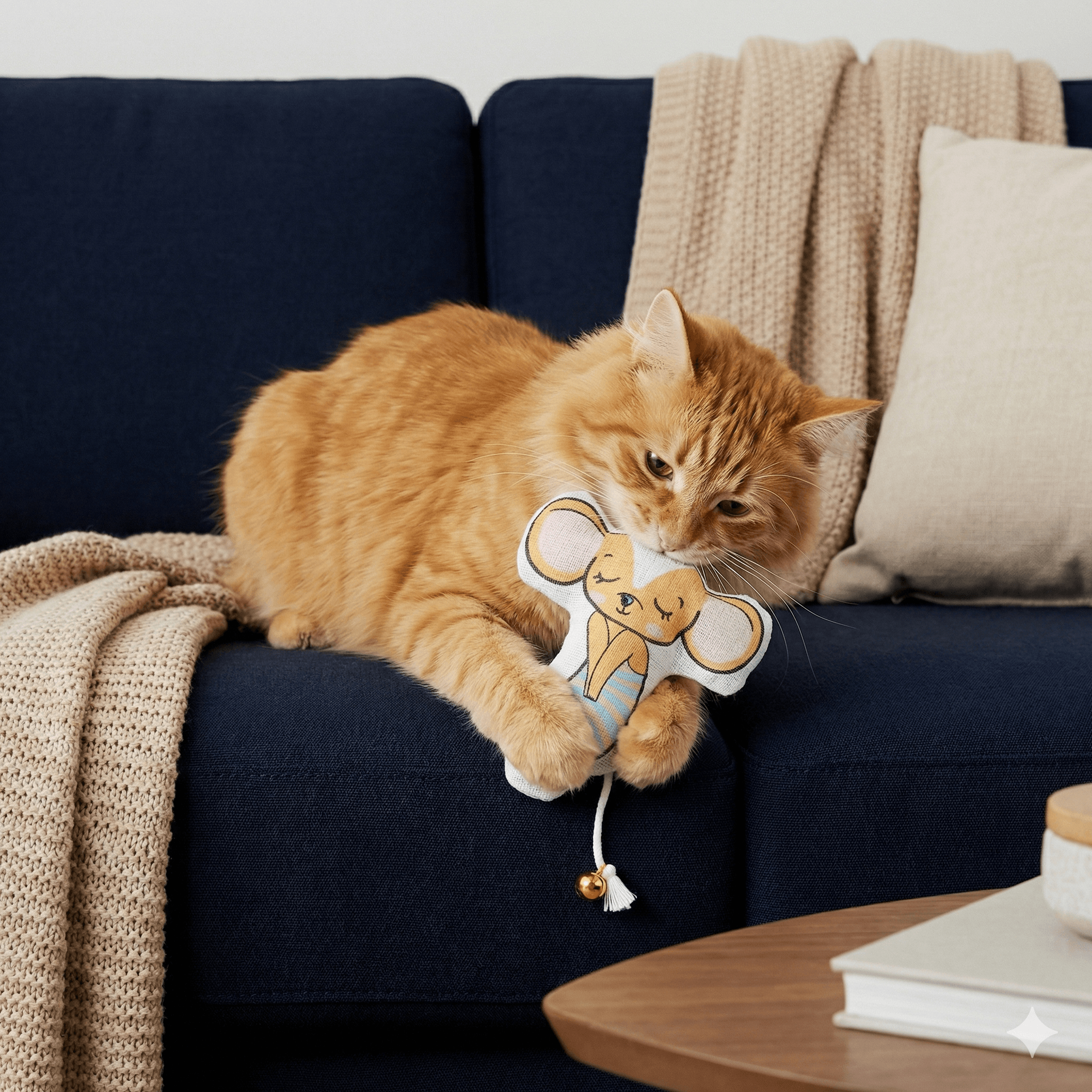 ZOLUX CHATOUILLE Katzenspielzeug, Maus im Kleid mit Glöckchen und Katzenminze, 12 cm – Bild 5