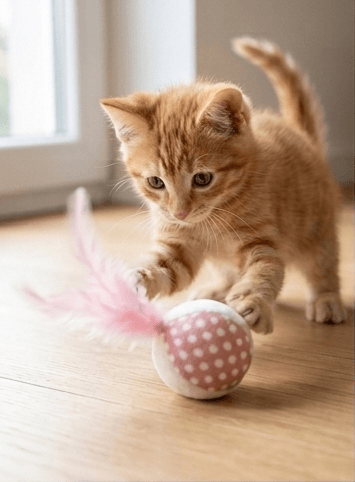 ZOLUX DOTIE Ball für Katzen mit Federn, rosa, 4 cm – Bild 7