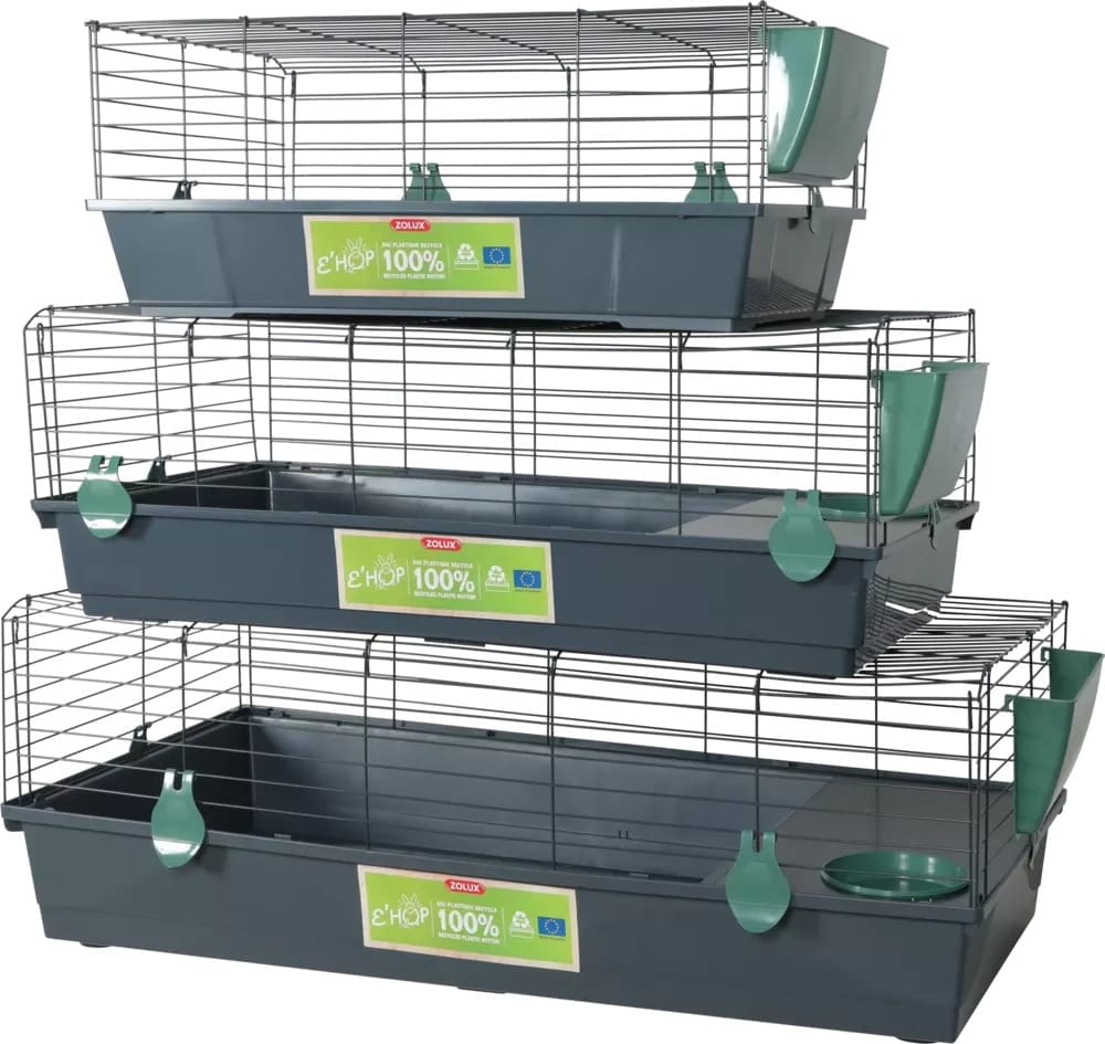 ZOLUX Käfig für Zwergkaninchen und Meerschweinchen EHOP 100 cm, grün – Bild 4