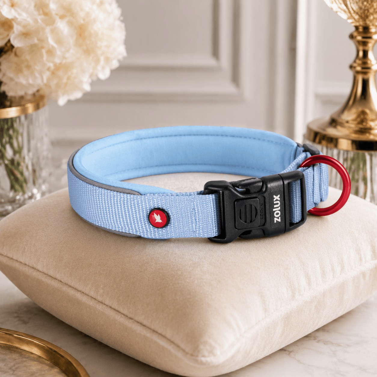 ZOLUX Premium-Nylon-Hundehalsband, Größe L, 45–50 cm, 25 mm, hellblau – Bild 4
