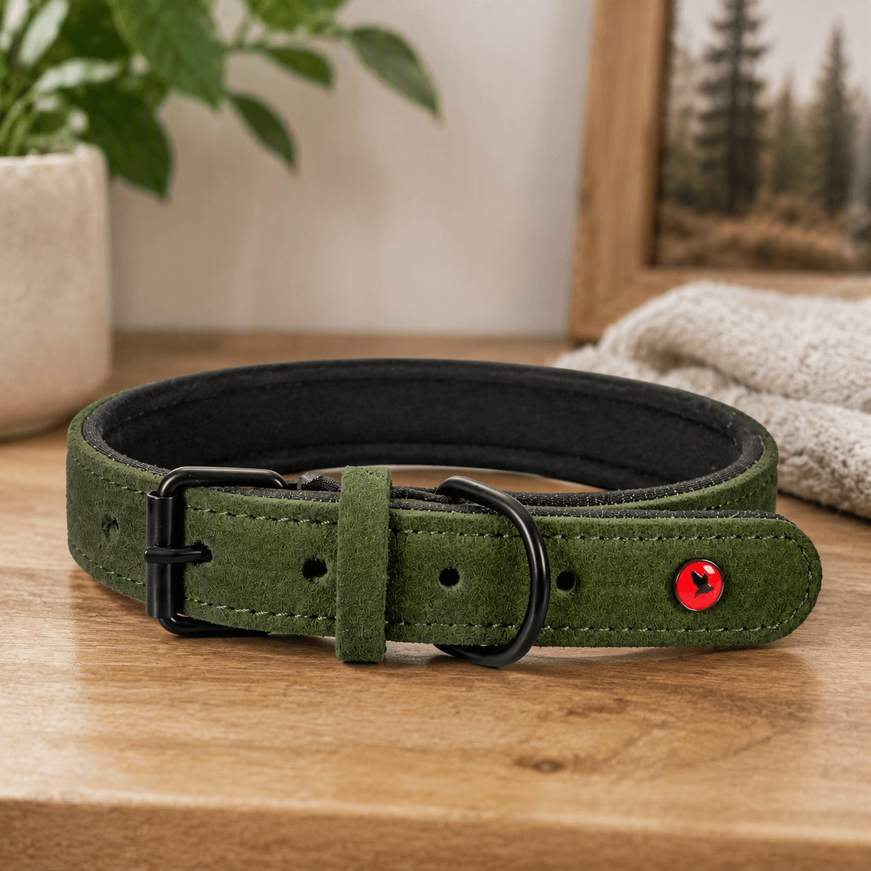 ZOLUX Komfort-Lederhalsband für Hunde, 41–53 cm, 25 mm, grün – Bild 7