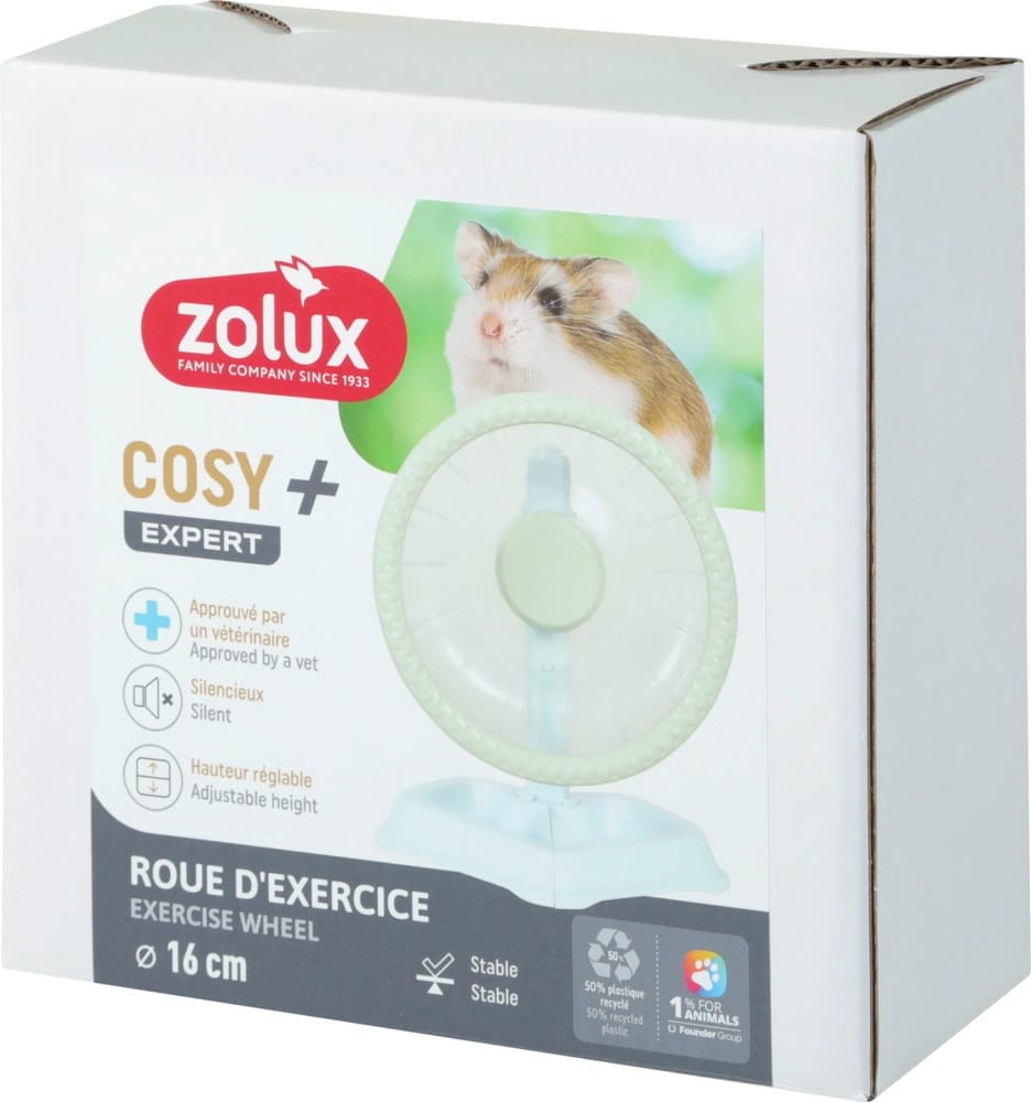 ZOLUX COSY Leises Kunststoff-Laufrad für Hamster mit Standfuß 16 cm – Bild 4