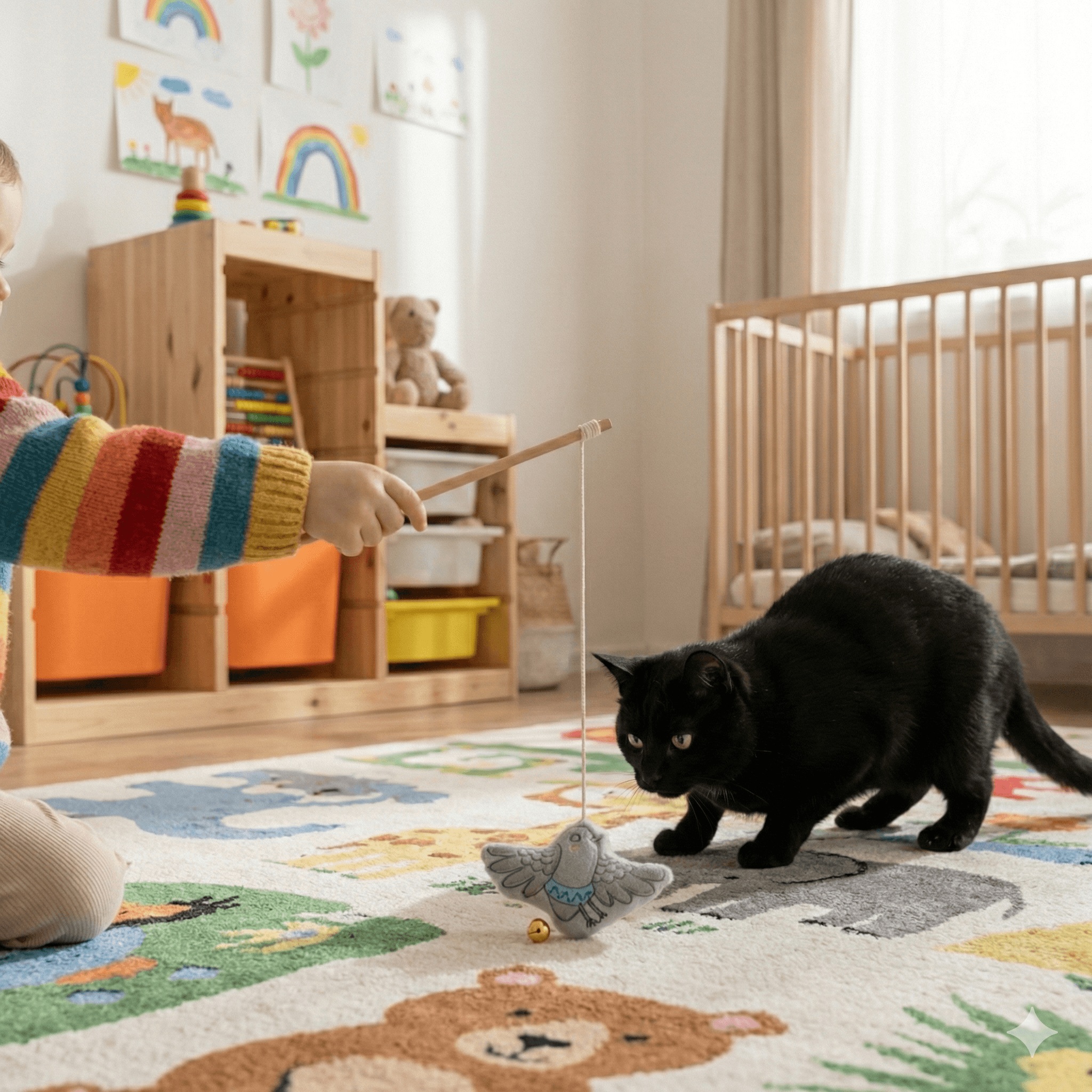 ZOLUX CHATOUILLE Bambus-Spielangel für Katzen mit Vogel im Tutu, 48,8 cm – Bild 3