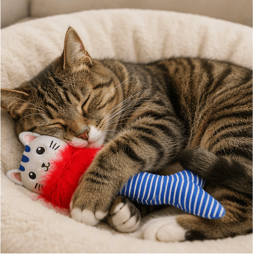 ZOLUX MALO Plüsch-Katzenspielzeug, Katze mit Wal, blau – Bild 5