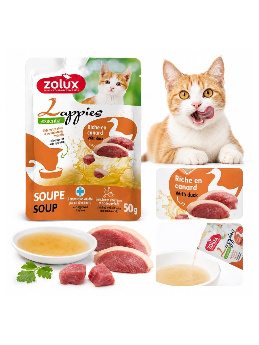 ZOLUX LAPPIES Katzensuppe mit Ente, 50 g – Bild 6
