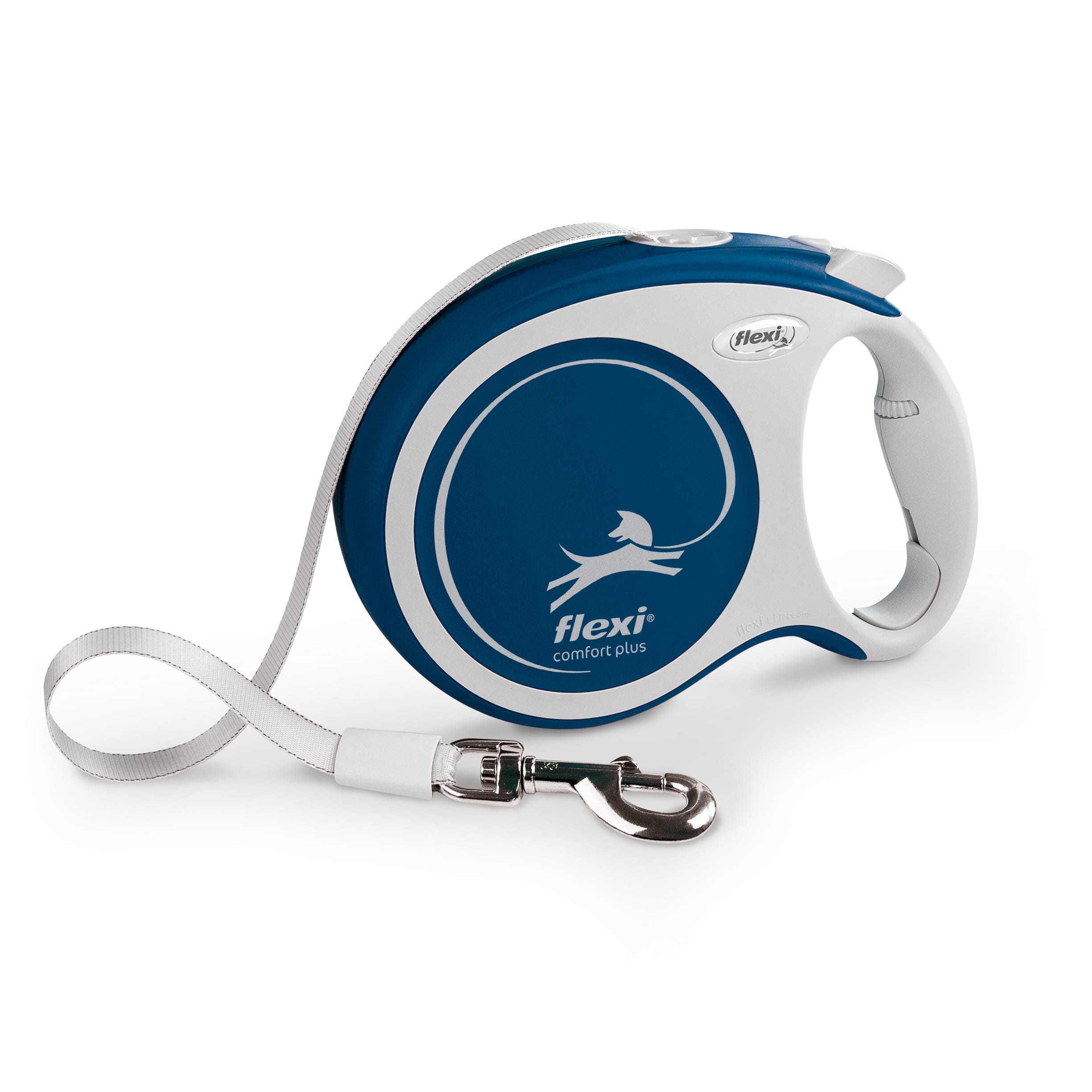 FLEXI COMFORT PLUS Automatikleine für Hunde, Band, L, 8 m, blau – Bild 1