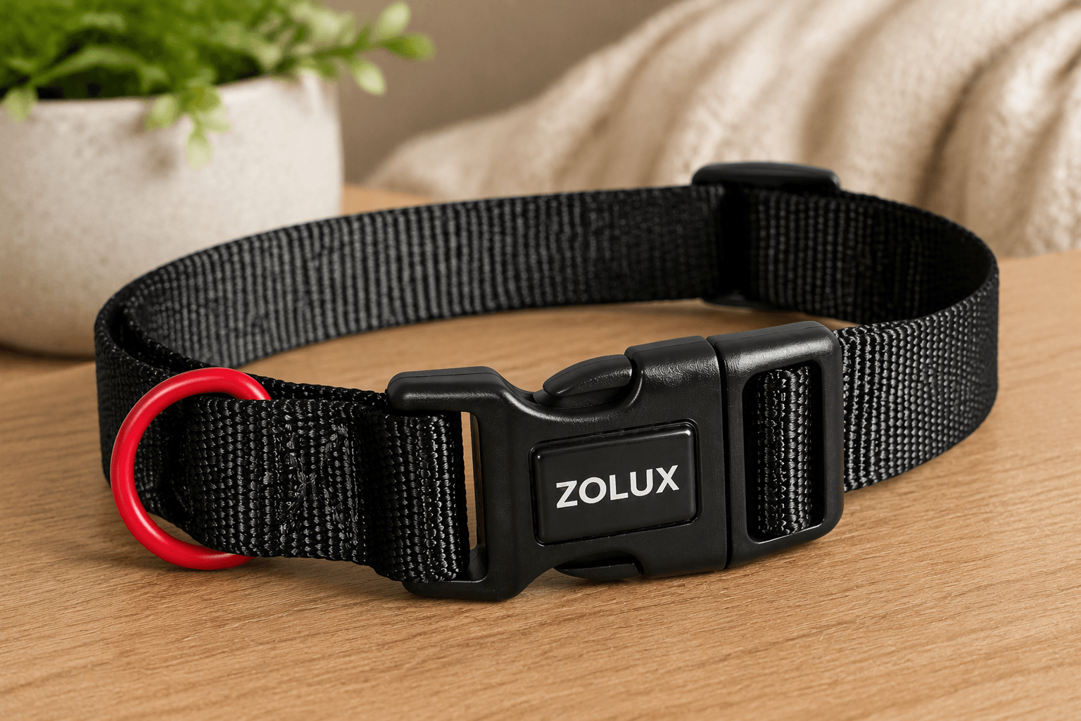 ZOLUX Klassisches Nylon-Hundehalsband, 21–36 cm, 10 mm, schwarz – Bild 5
