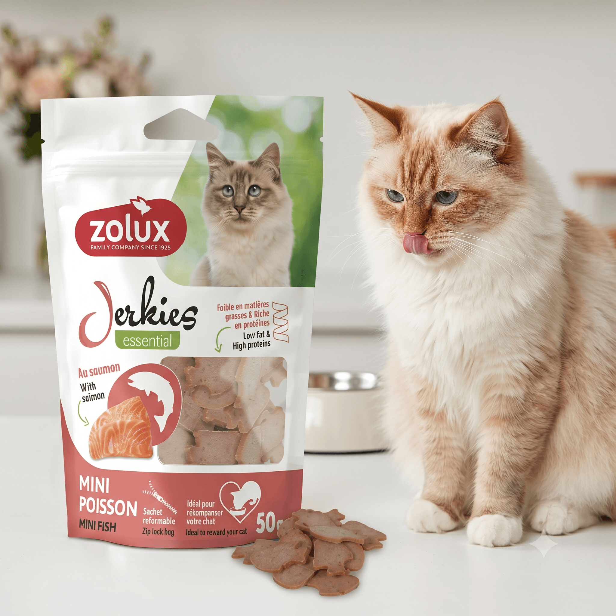 ZOLUX JERKIES Katzensnack mit Lachs, 50 g – Bild 5