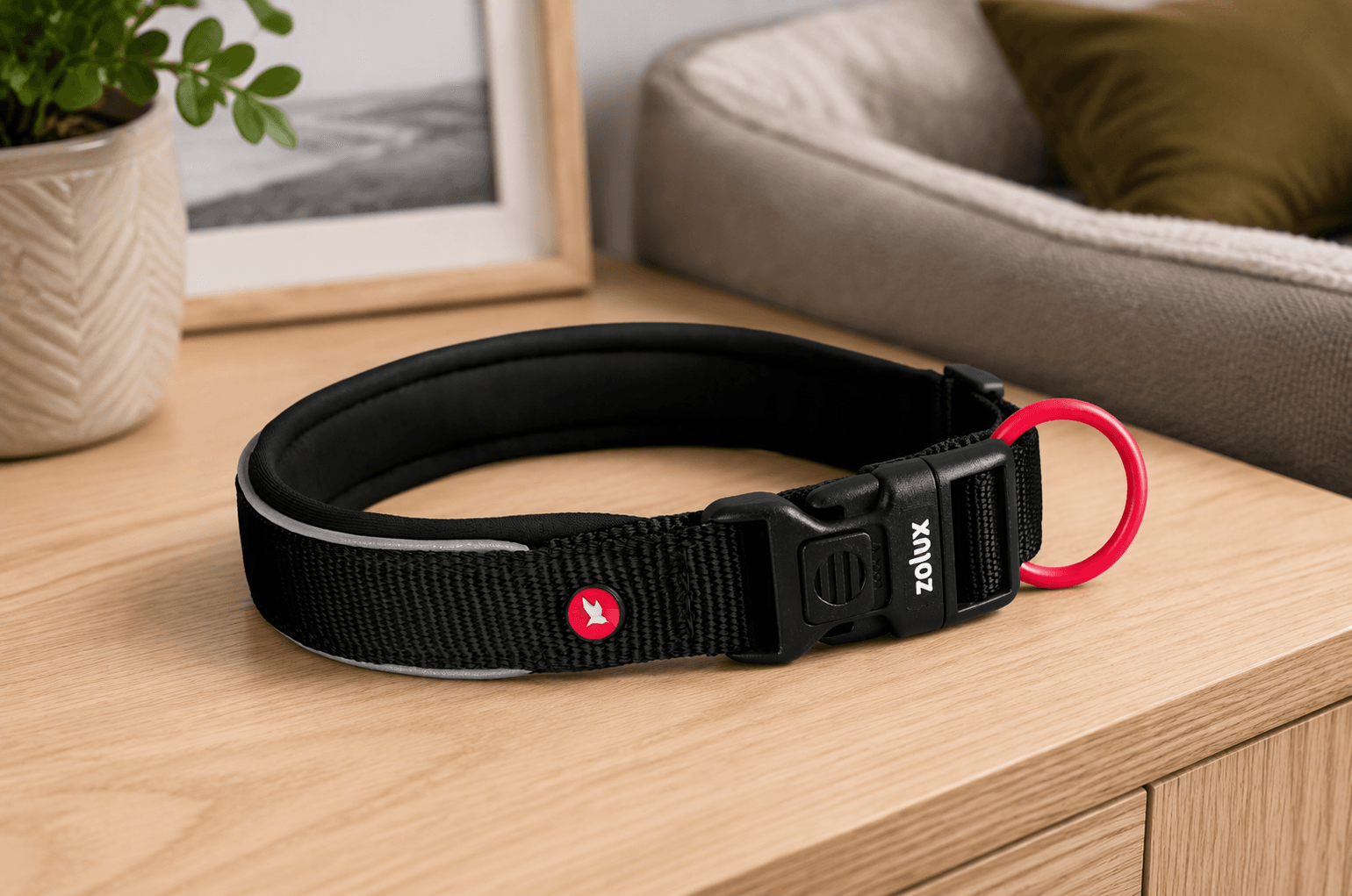 ZOLUX Premium-Nylon-Hundehalsband, Größe S, 35–40 cm, 20 mm, schwarz – Bild 3