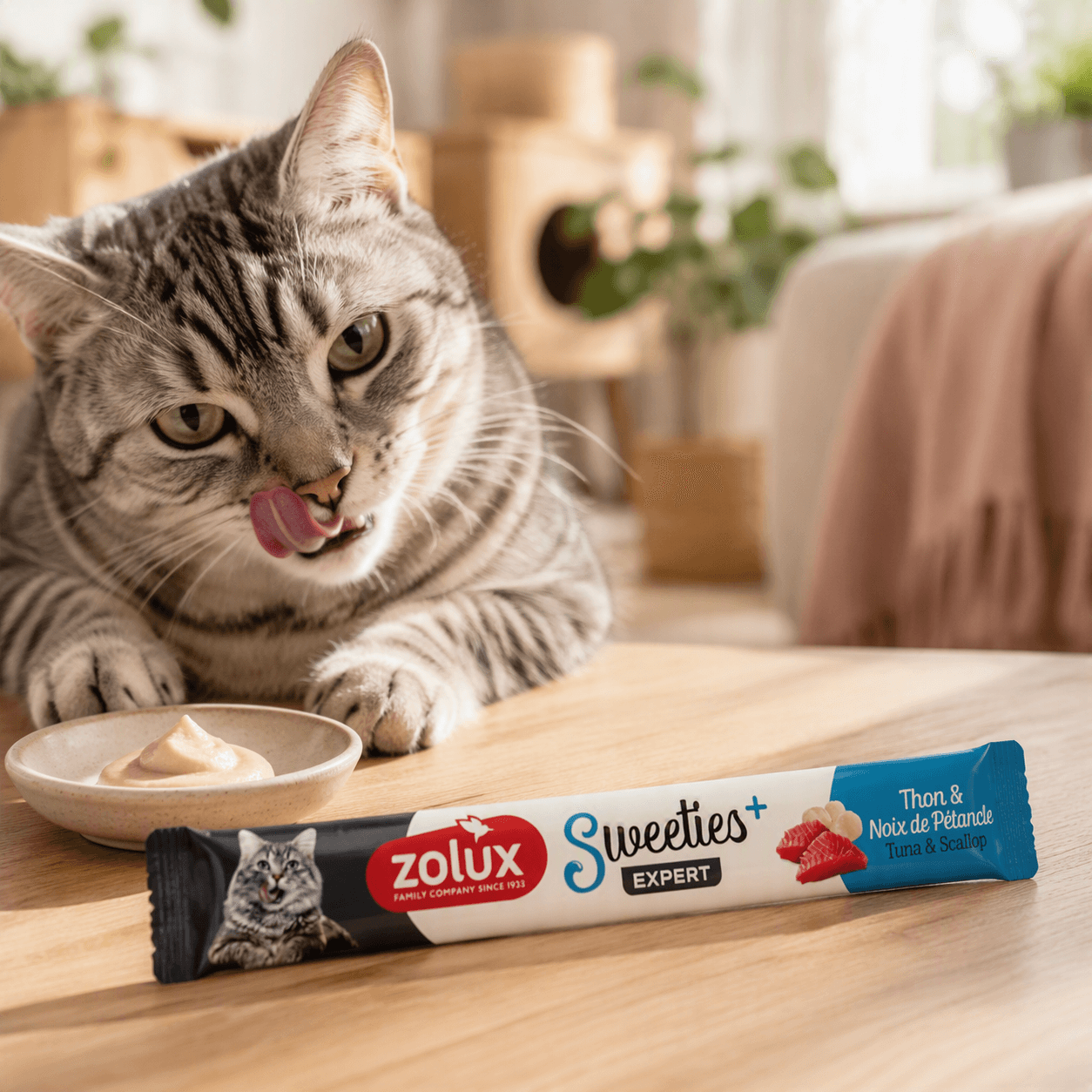 ZOLUX SWEETIES Cremesnack für Katzen mit Thunfisch und Jakobsmuscheln, 14 g – Bild 10