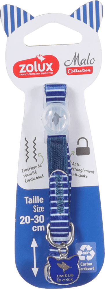 ZOLUX MALO Katzenhalsband mit Anhänger, 20–30 cm, blau – Bild 1