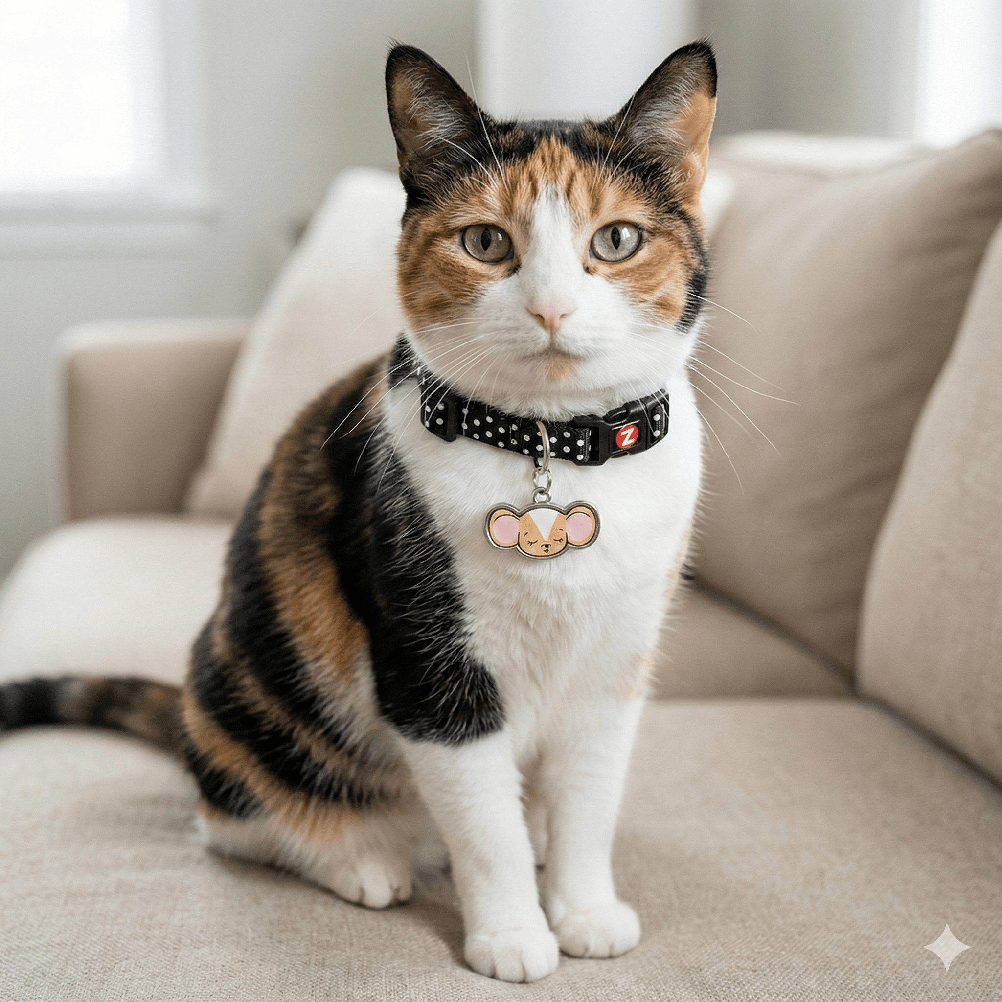 ZOLUX CHATOUILLE Katzenhalsband mit Maus-Anhänger, schwarz – Bild 6