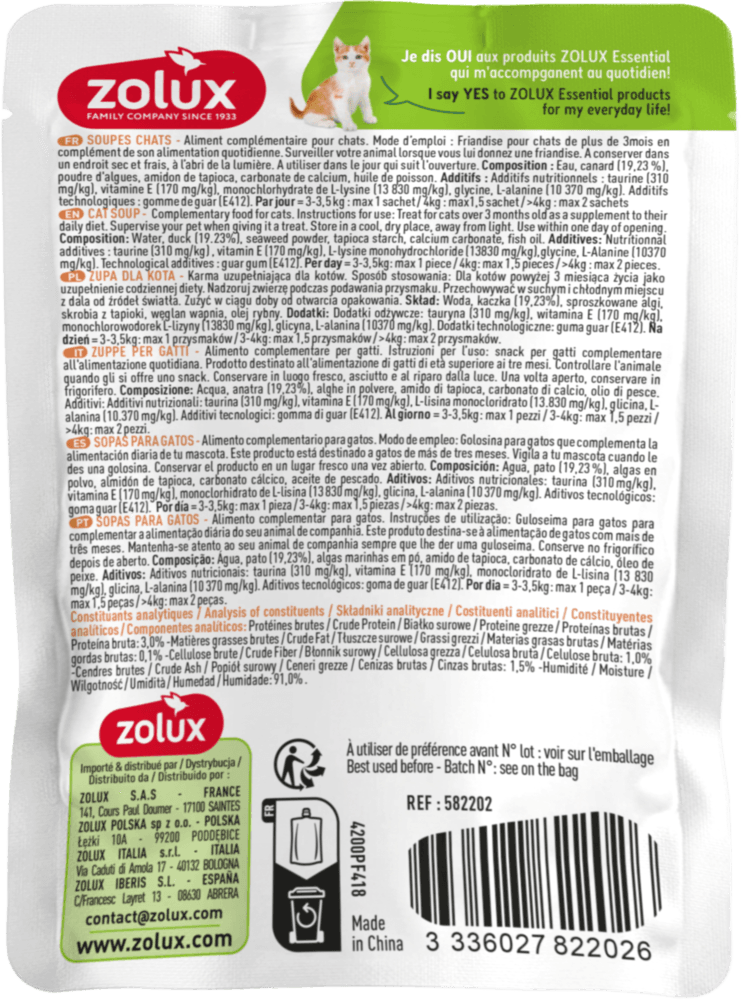 ZOLUX LAPPIES Katzensuppe mit Ente, 50 g – Bild 3