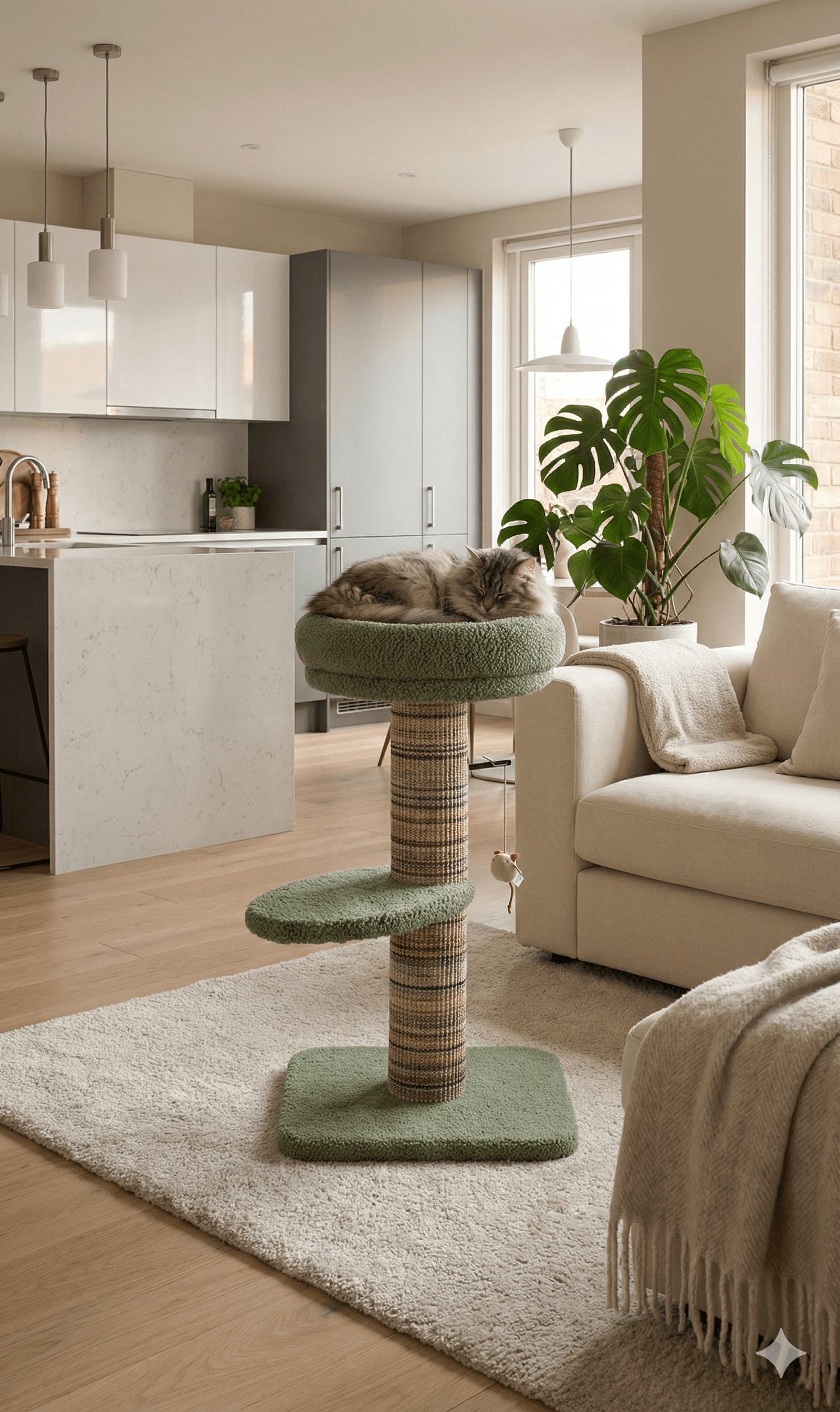 ZOLUX Kratzbaum für Katzen BOREAL, grün, 70 cm – Bild 5