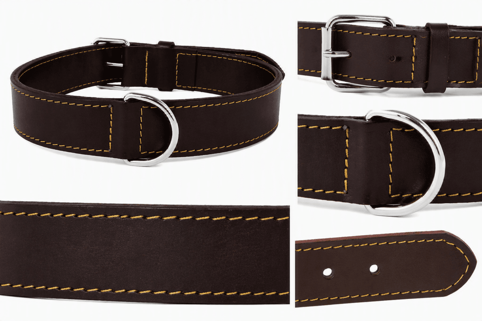 ZOLUX Verstärktes Hundehalsband aus Doppel-Leder, 65 cm, braun – Bild 6