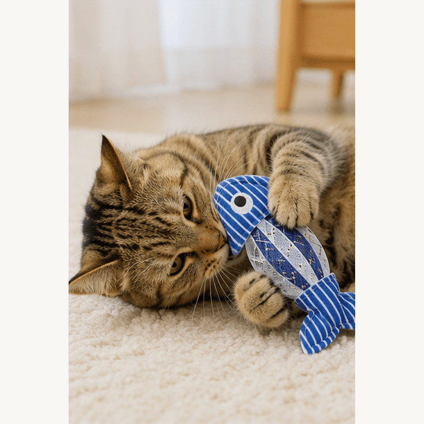 ZOLUX Katzenspielzeug MALO Fisch mit Federeffekt, 13 cm, blau – Bild 5