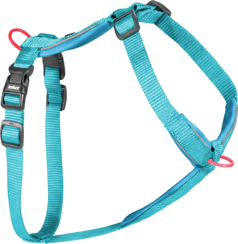 ZOLUX Premium-Nylon-Hundegeschirr, Größe XS, 30–40 cm, 15 mm, türkis – Bild 2